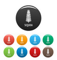 sequoia leaf icons set color vector image