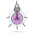 light bulb with rays shine cartoon style flat vector image vector image