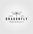 line art dragonfly vintage logo design vector image vector image