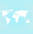 simplified white world map silhouette on turquoise vector image