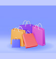 3d shopping bag set isolated vector image