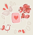 bird singing love vector image vector image