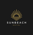 elegant hipster gold sun sunset sunrise with beach vector image vector image