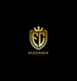 initial fc elegant luxury monogram logo or badge vector image