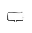 monitor with white display front view handdrawn vector image