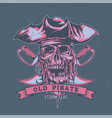 dead pirate in hat vector image
