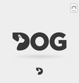 letter d dog pet animal line art style logo vector image