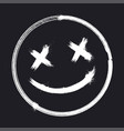 scary grunge smile face halloween sticker vector image vector image