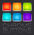 set of colorful chrome buttons vector image vector image