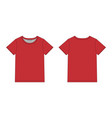 technical sketch men t shirt in red colors unisex vector image