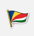 sticker flag seychelles vector image vector image