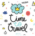 summer doodle poster with phrase vector image