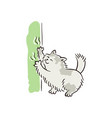 banner with naughty cat scratching furniture vector image