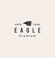 eagle falcon bird e letter hipster vintage logo vector image vector image