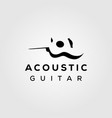 guitar acoustic negative space simple logo design vector image