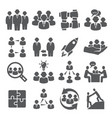 teamwork icons set on white background vector image vector image