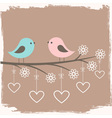 couple of cute birds vector image vector image