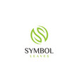 green leaves letter s yin yang plant garden logo vector image