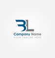 initial bl letter logo with creative modern vector image