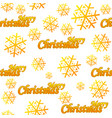 seamless pattern merry christmas golden logo vector image