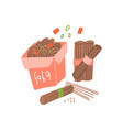 soba set raw and boiled buckwheat noodles vector image vector image