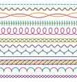 embroidery stitches fashion fabric stitch sew vector image vector image