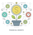 flat line business concept financial growth vector image