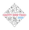 happy new year 2020 concept outline vector image