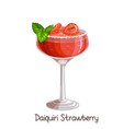 strawberry daiquiri cocktai vector image vector image