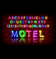 neon light alphabet vector image