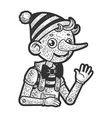pinocchio novel character sketch vector image