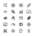 search engine optimization glyph icons vector image