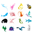 animal logo icons set vector image vector image