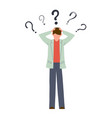 confused man young serious creative person think vector image vector image