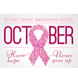 pink ribbon of thread 55 vector image