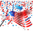 american flag with confetti for independence day vector image vector image