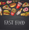 hand drawn fast food vector image
