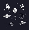 space objects set vector image