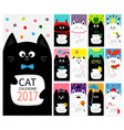 cat vertical monthly calendar 2017 cover all vector image