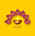 diwali festival holiday design with paper cut vector image vector image