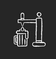draught beer chalk white icon on black background vector image vector image