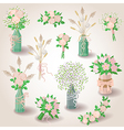 set of bouquets vector image vector image