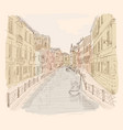 venetian landscape with a boat vector image vector image