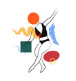 abstract print design with dancing woman body vector image vector image