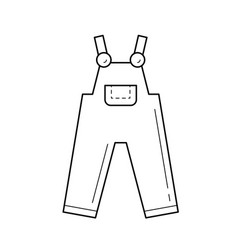 Denim overall line icon Royalty Free Vector Image
