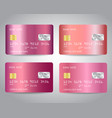 realistic rose gold credit cards set vector image vector image