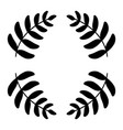 silhouette round laurel frame with copy space vector image vector image
