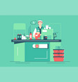 supermarket female worker at checkout vector image