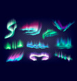 realistic aurora northern sky lights arctic vector image