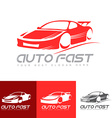 red sports car logo vector image